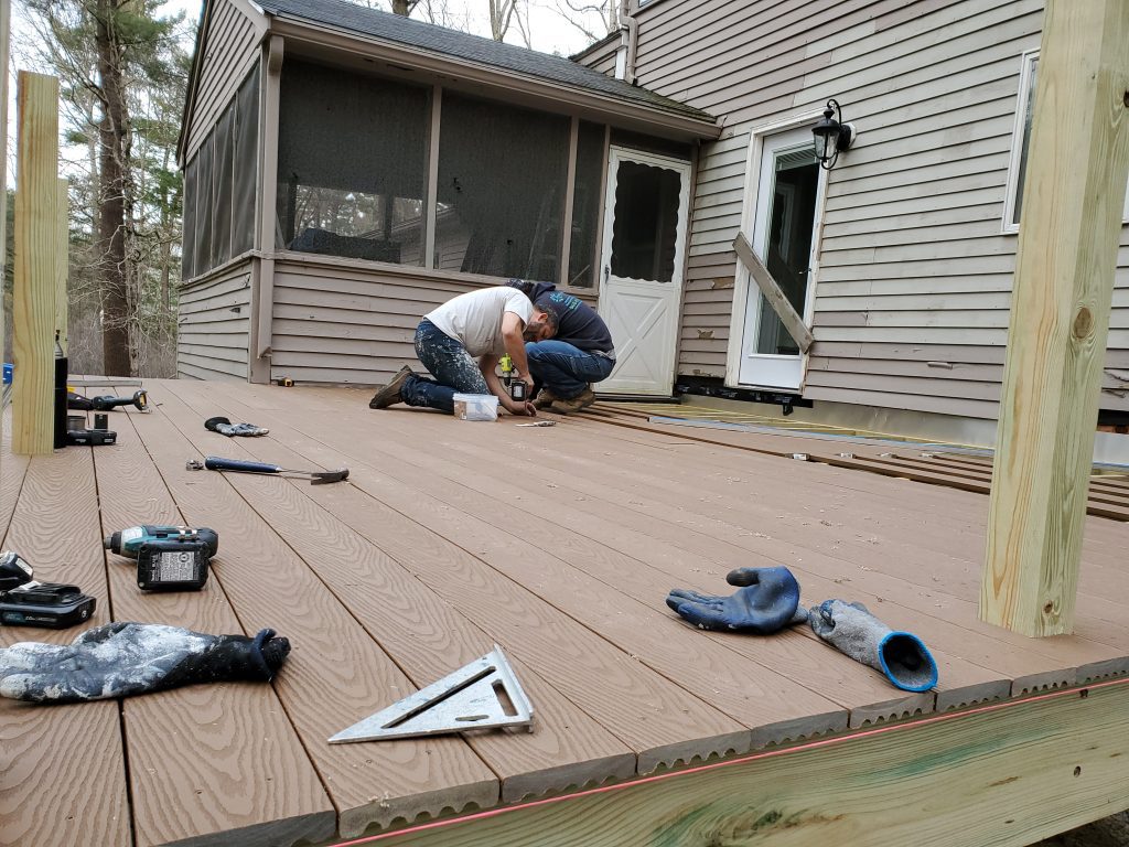 employees working deck